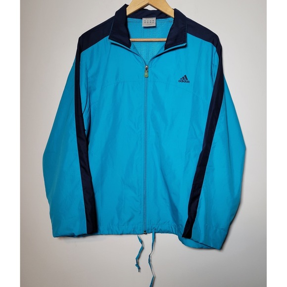 Adidas Women's Size XL Blue Lightweight Full Zip Running Jacket Drawstring 0085 - Picture 1 of 8